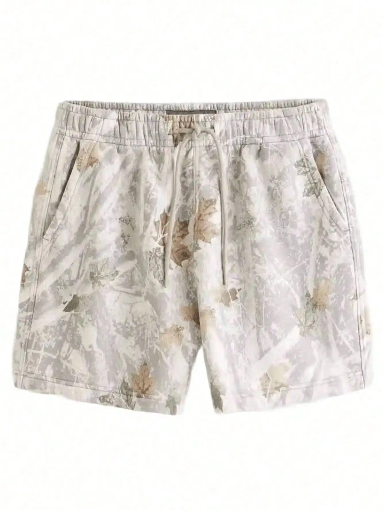 

Camo Athletic Shorts for Women Men Maple Leaf Print Drawstring Elastic Waist Sweat Shorts Baggy Workout Gym Shorts with Pockets