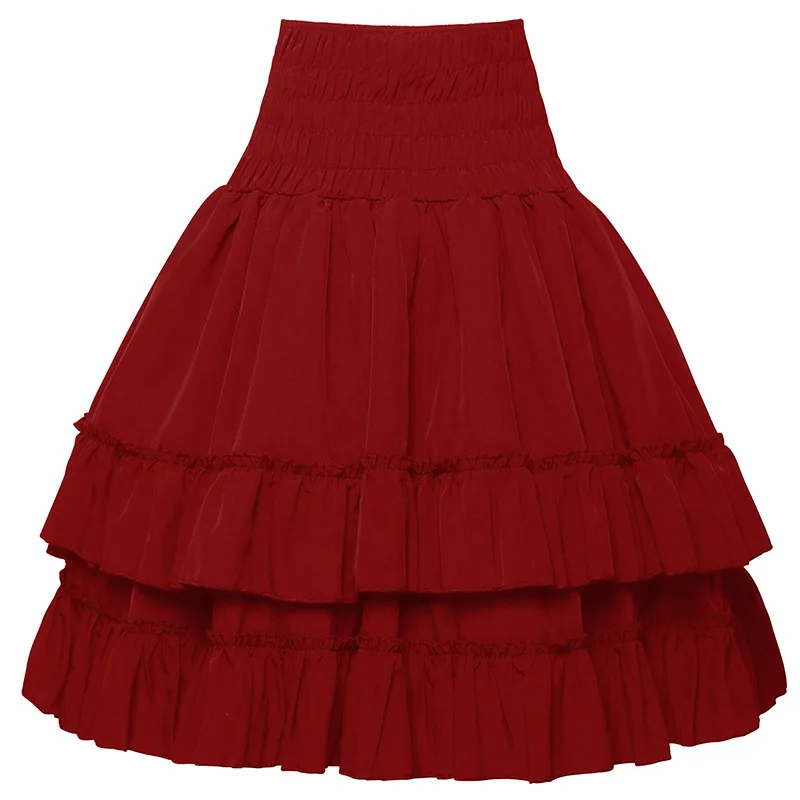 Robe de bal gothique Lolita en coton à volants, taille haute, marron, à lacets, jupe Steampunk médiévale pour femmes, vêtements Vintage victoriens y2k
