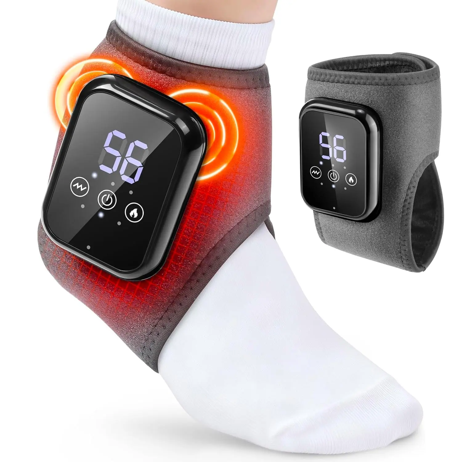 

Portable foot and ankle massager 3-in-1 hot compress vibration model (3-speed vibration + 3-speed hot compress) can be used for