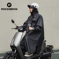 ROCKBROS Bicycle Raincoat Cycling Jacket Backpacks Poncho Rainproof Coat Brim With Hood Electromobile Waterproof Windproof Cloak