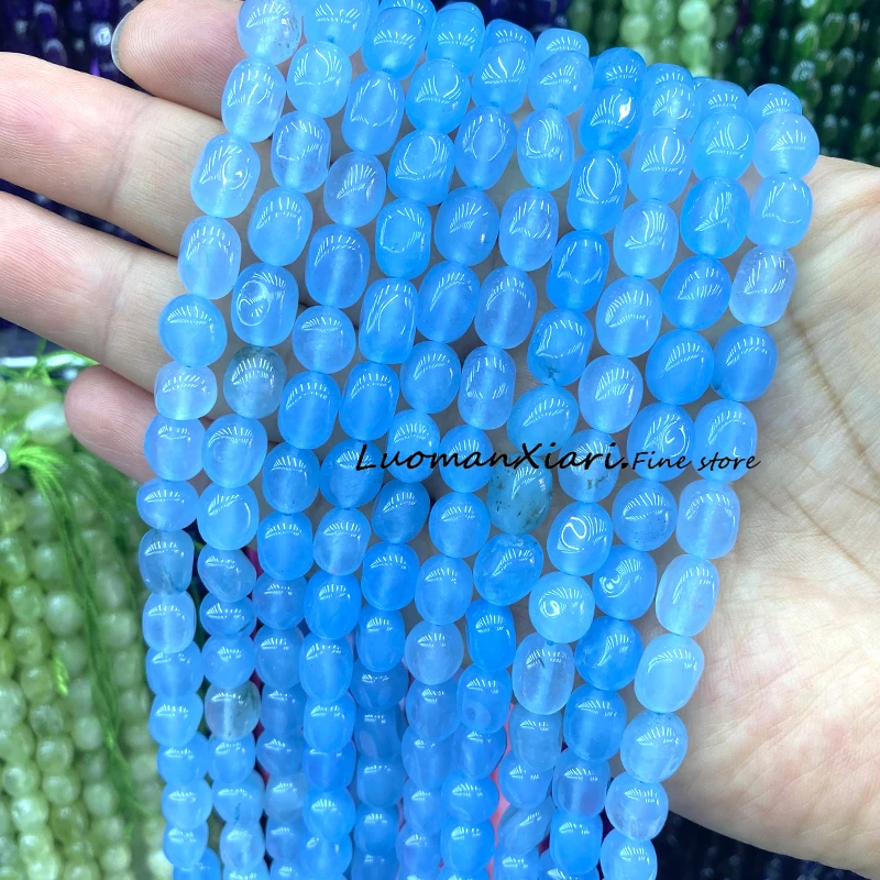 الحجر الطبيعي 8x10 مللي متر Iolite اللون العقيق فضفاض خزر عازل لصنع المجوهرات أقراط يدوية سوار إكسسوارات جذابة