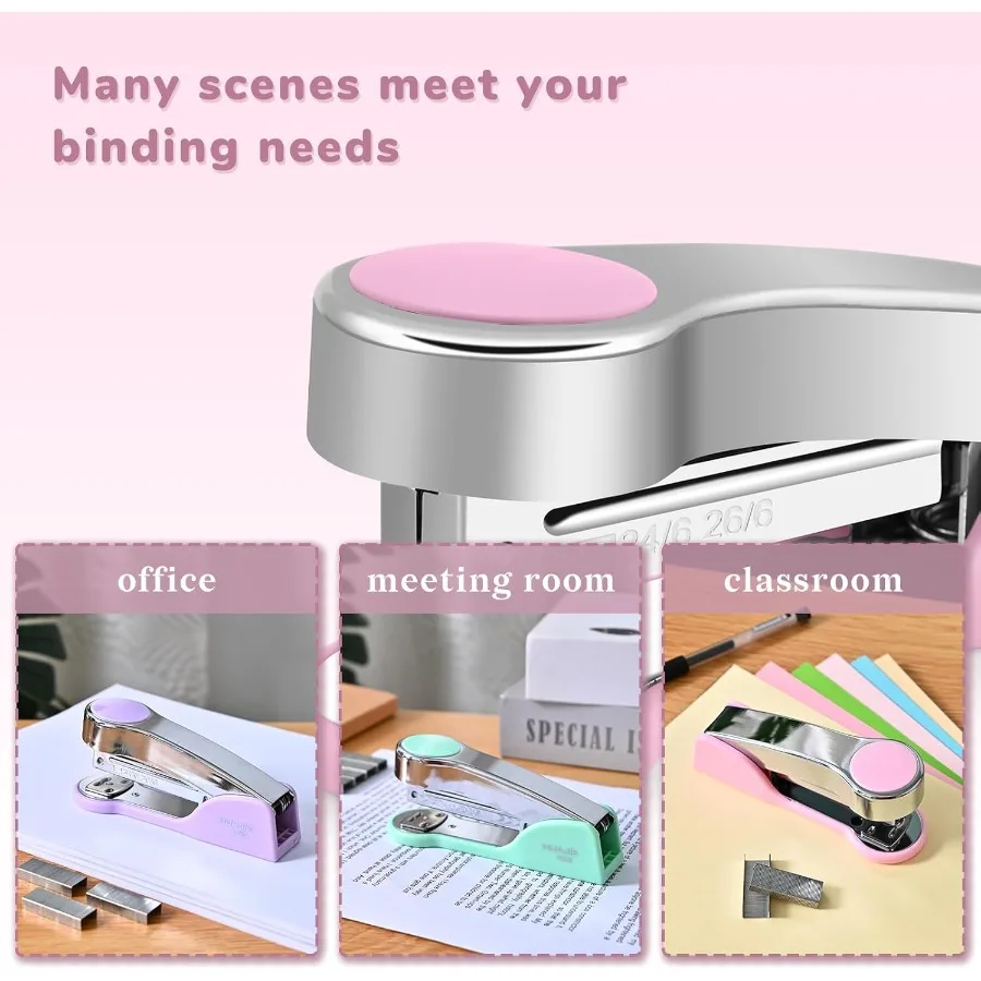 دباسة سطح المكتب المعدنية مع 2000 دبوس قياسي بسعة 25 ورقة مربى جهد منخفض مجاني للوازم المكتبية في الفصول المكتبية P