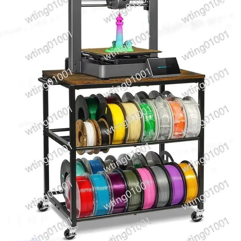 Heavy Duty 3D Printer Filament Storage Rack With Wheels Mobile Spool Holder Organizer Multi Layer Work Table for 3D Printing