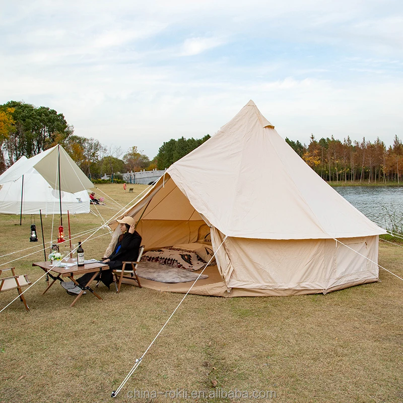 Comfortable Camping mongolian yurt Bell Tent Outdoor Waterproof Windproof Family Yurt bell Tent for Luxury Glamping