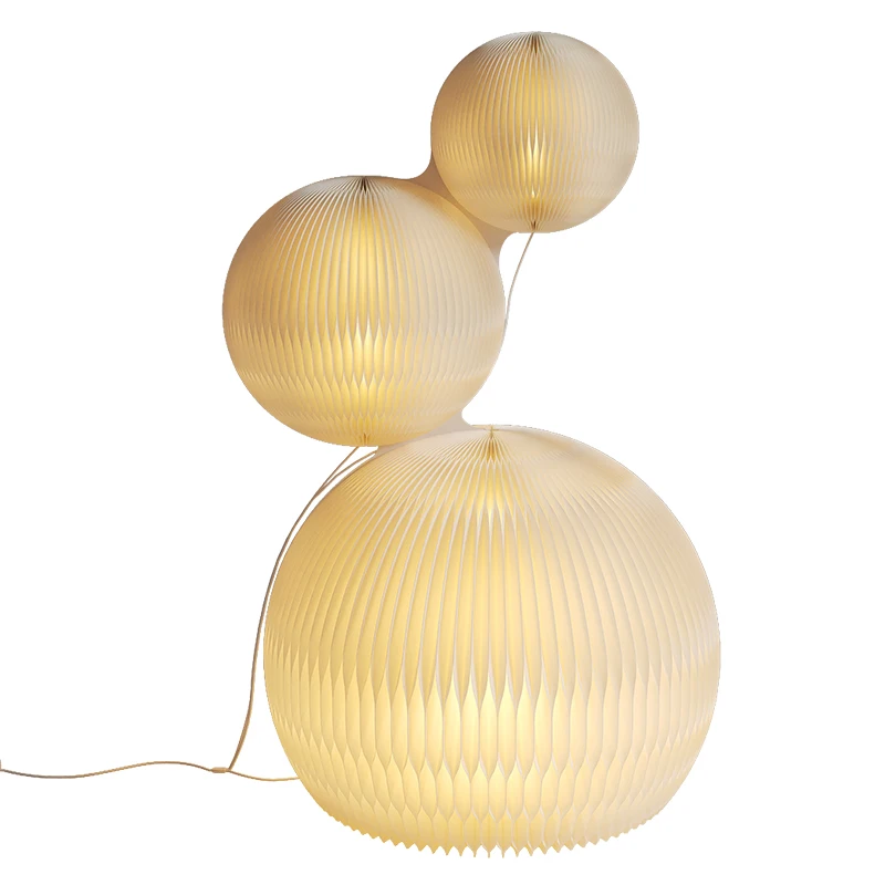 Eighteen paper decorative floor lamp landscape garden lamp jewelry three-color light round landscaping lamp designer ambient