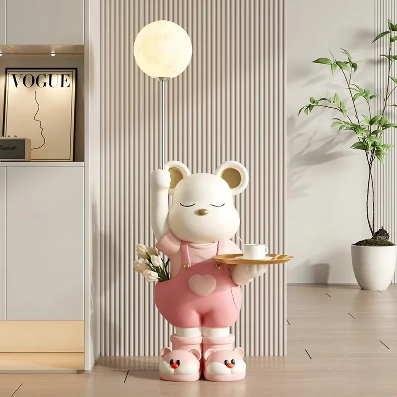 جديد صافي الأحمر زخرفة كبيرة غرفة المعيشة تلفزيون خزانة الطابق الديكور الحديثة ضوء ديكور منزلي فاخر الدب العنيف التخصيص