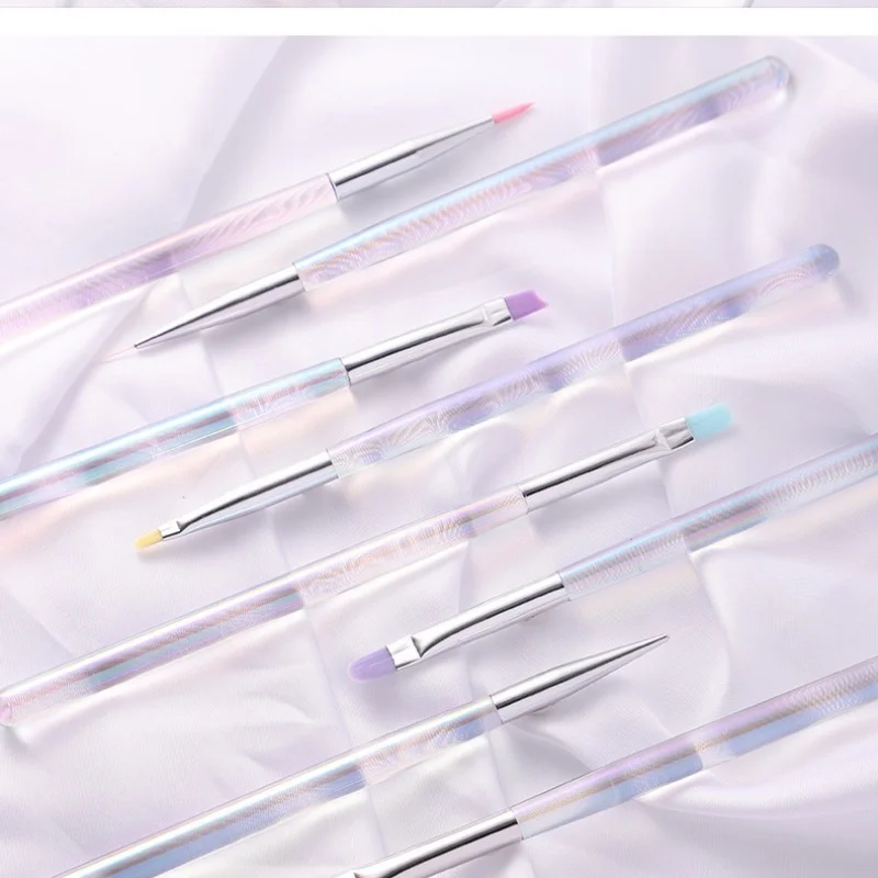 1PCS Candy Color Nail Art Liner Drawing Painting Nail Brush Set Acrylic Powder Carving UV Gel Extension Manicure Pen Tools