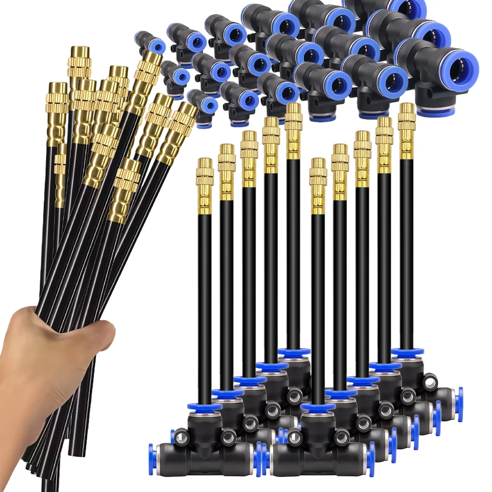 

20/30/50 см 360 ° Регулируемый распылитель для полива с быстрым подключением, для трубок 6-16 мм, для наружного орошения сада