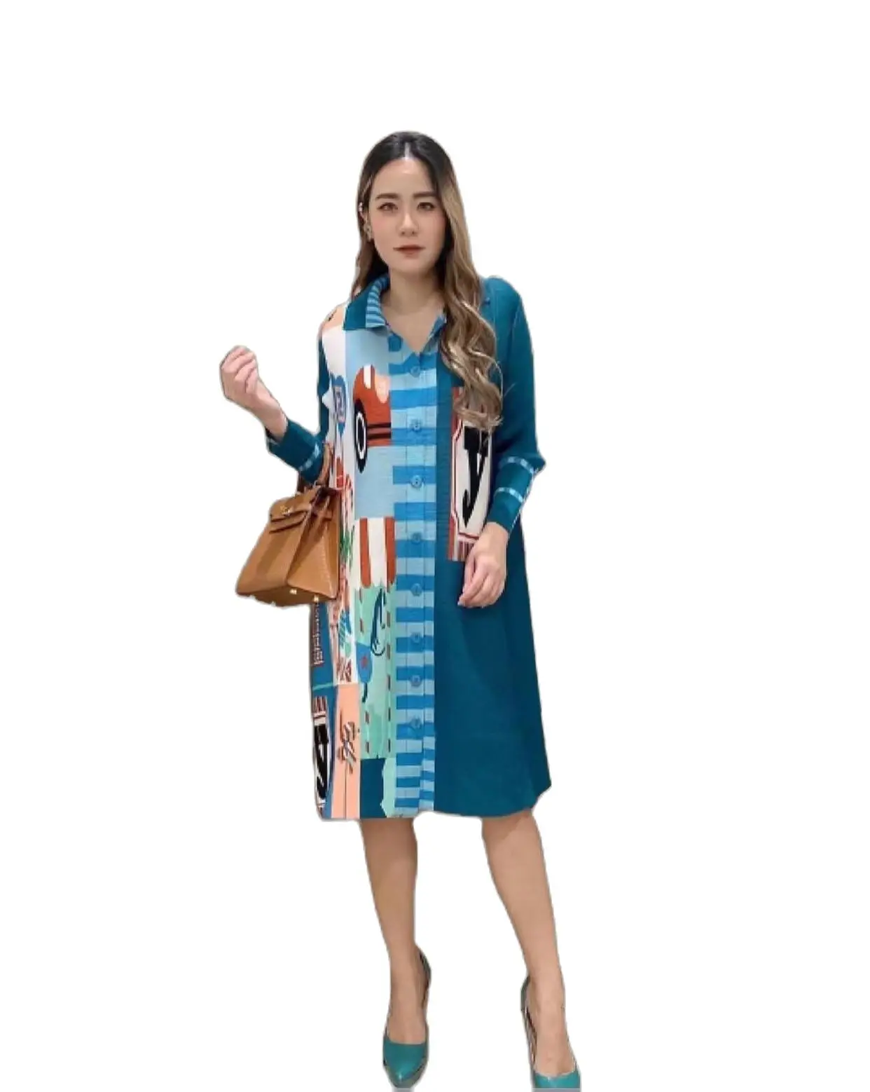 2024 Miyake Pleated Spring New Loose Cardigan Cape Coat Dress High-End Fashion Temperament Can Deliver One Piece From