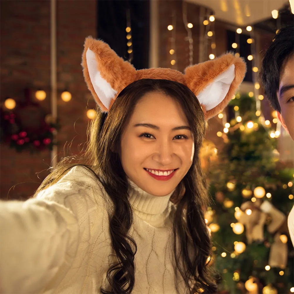 

Headb Elastic B Cosplay Party Accessories Costume Brown Ears Hair Fox Costume Fantastic Fox Ears Tool