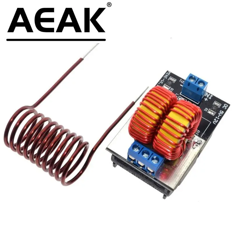 AEAK 5-12V ZVS Low Voltage Induction Heating Power Supply Module  induction heating power supply with Coil