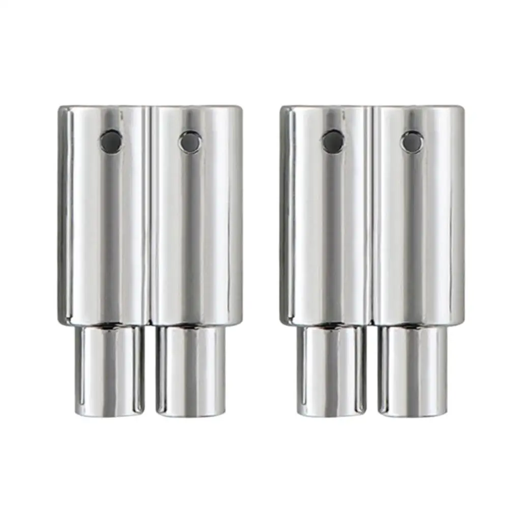 Tubos de escape de carro rc, plástico prateado, saída dupla, peças rc, escala 1/10, acessório diy para carro de deriva rc