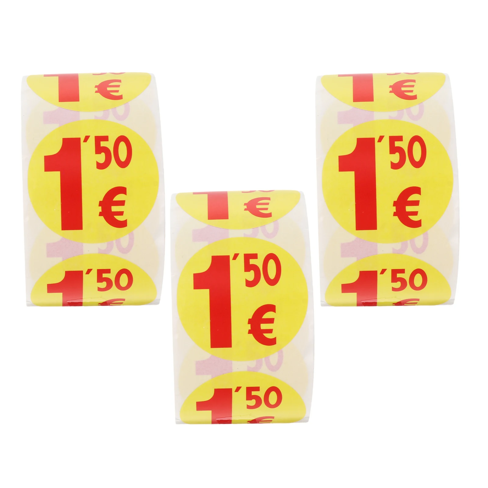 1500Pcs 1.50 Euro Ring Price Tags Price Labels Small Round Decal For Supermarket Adhesive Tags Supermarket Price Sealing