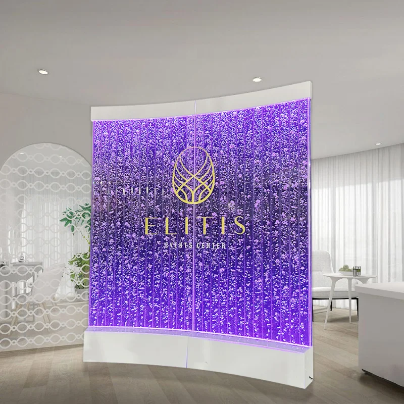 Custom.LED مقسم أو تقسيم الغرفة المنحني، تأثير ملون على جدار الفقاعات المتحركة #6