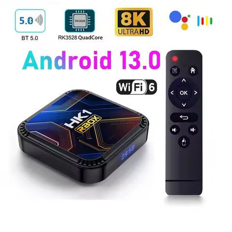 HK1 RBOX K8S Android 13 TV BOX RK3528 64GB 32GB 16GB 2.4G 5G WIFI BT 4.0 8K Vedio Decoding Media Player Set Top Receiver