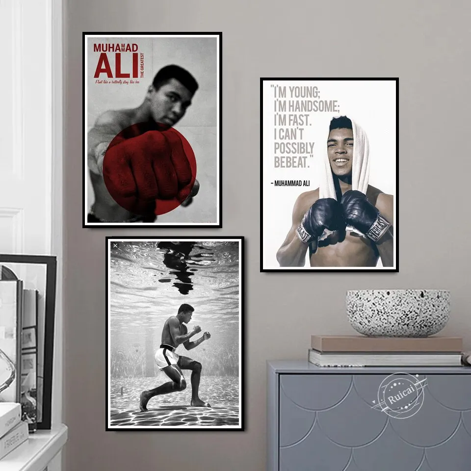 Muhammad Ali Boxing Champion Abstract Art Canvas Print for Bedroom Wall Decor