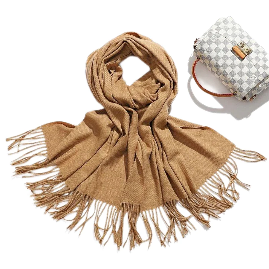 Women Winter Soft Warm Cashmere Scarf Luxury Brand Wool Scarves Khaki Pashmina Shawls Black Men\'s Poncho Cashmere Scarfs