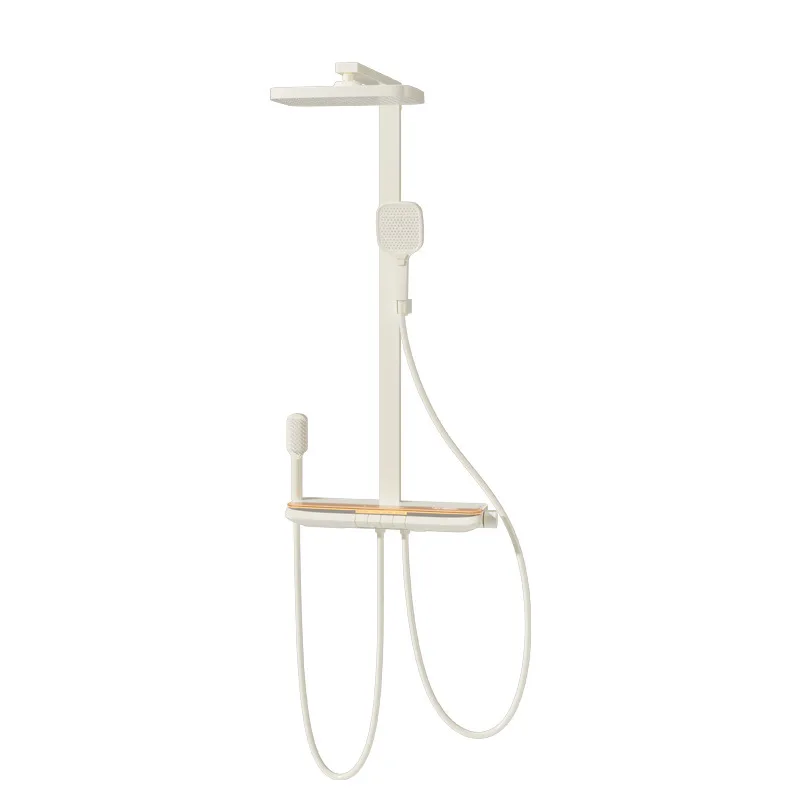 

piano, buttons, shower, milky white, ambient light, shower, set, bathroom, all copper, constant temperature.