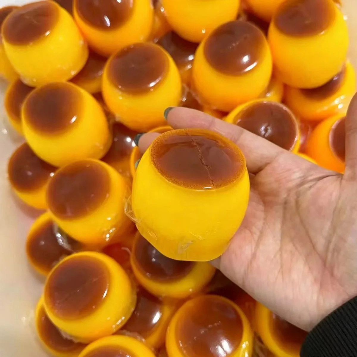 Caramel Pudding Crunch Squishy gift Shapeable Stress Ball Block Filling Squeeze gift  ASMR Friction Noise Anti Anxiety Desk Gift