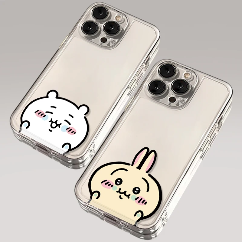 Kawaii Cute Chiikawa Usagi Creative Couple Phone Case For iPhone 16 15 14 13 12 11 Pro Max XS Max 7 8 Plus MINI Y2K Lovely Cover