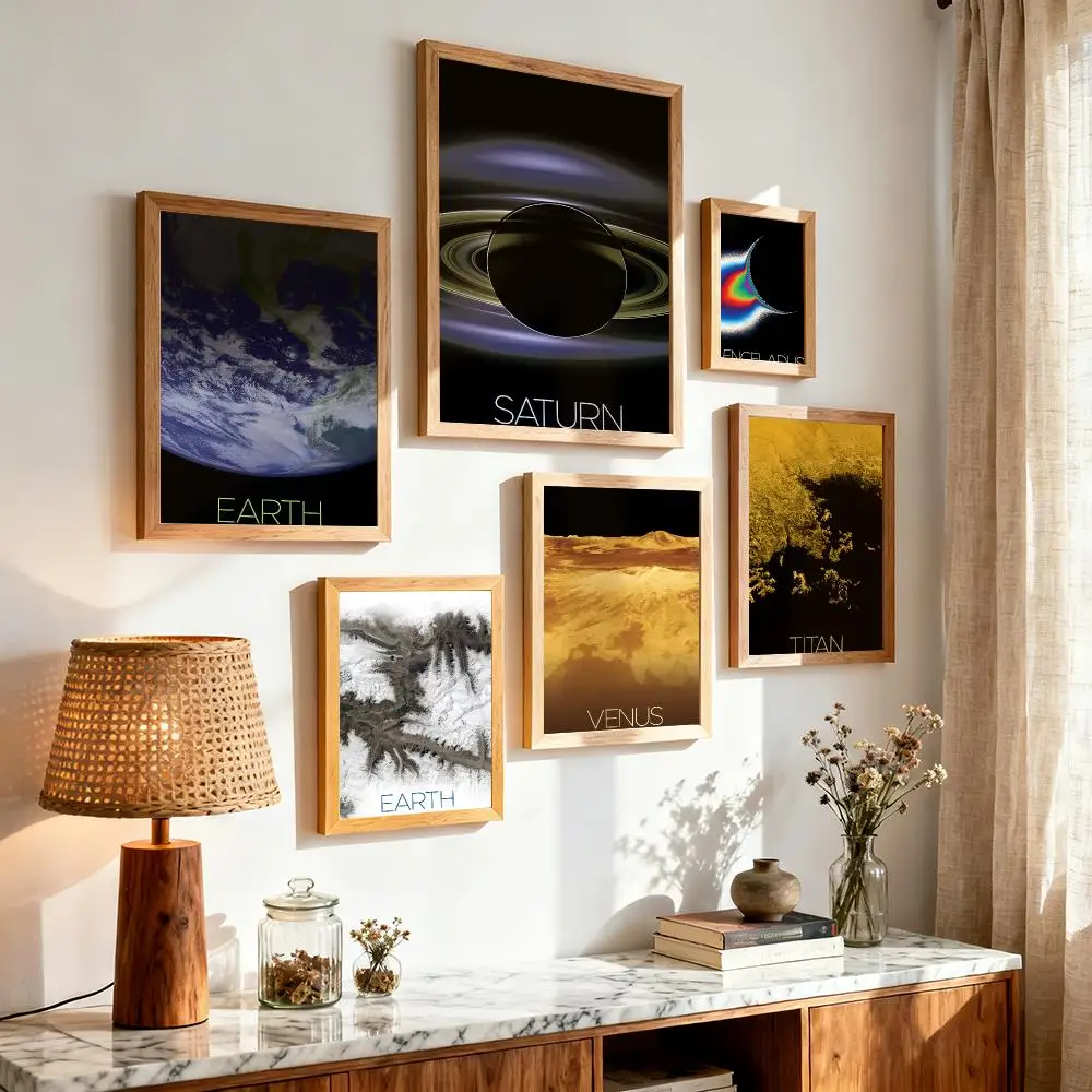 Cool planetary interplanetary Poster Modern Minimalist Wall Art Prints for Bedroom Living Room Aesthetic Contemporary Decor Gift