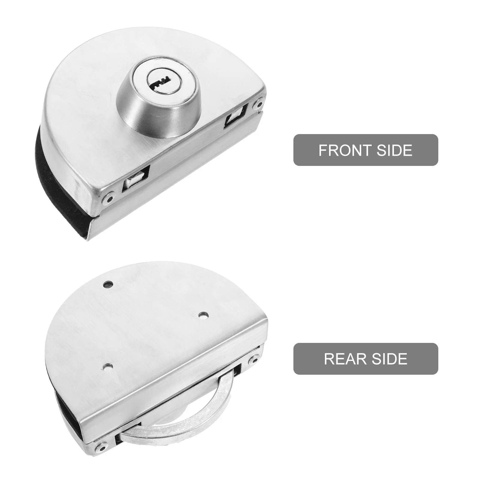 Stainless Steel Glass Door Lock Single-Sided Mortise Lock Set for Commercial Front Store Restaurant Office Sliding Cabinet