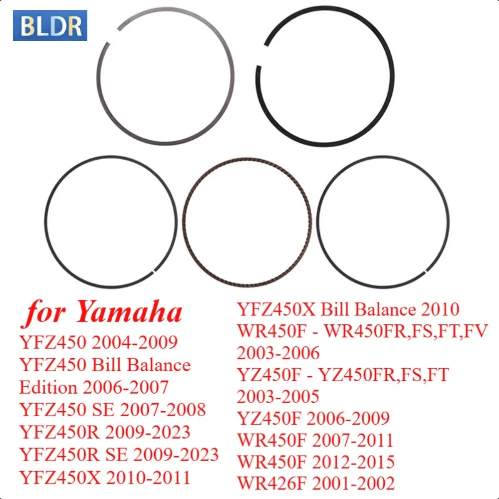 

95mm Motorcycle Engine Piston Rings for YAMAHA YFZ450 YFZ450R SE YFZ450X 2009-2023 YZ450F YZ450FR WR426F WR450F
