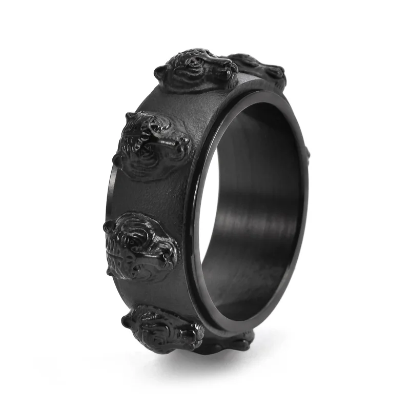 النمر الحيوان تململ سبينر الرجال خواتم مجوهرات من صلب لا يصدأ الشرير الصخرة موضة أشياء باردة اكسسوارات للنساء هدية بالجملة #6