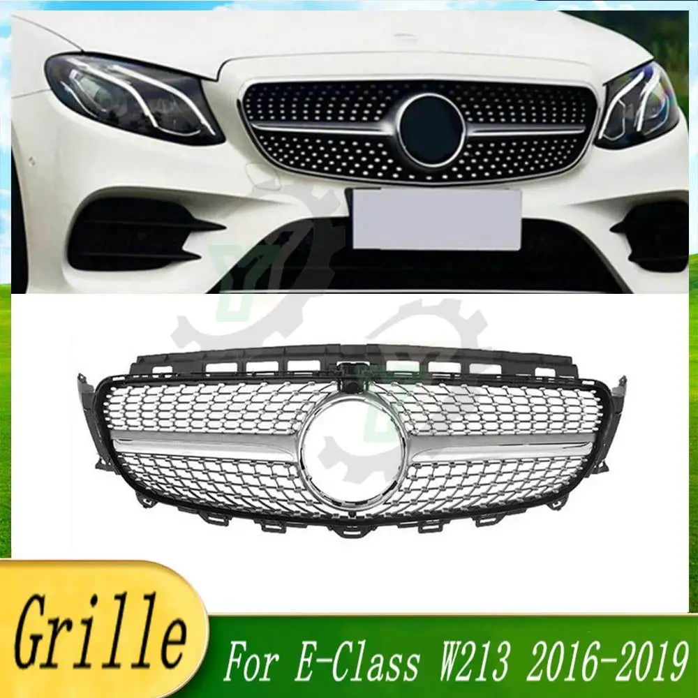 2016+ Front Mesh Grill W213 GT Grille E43 E450 W238 coupe Front Grill for Mercede E200 E300 E250 E320 E350 E400 With Camera Hole