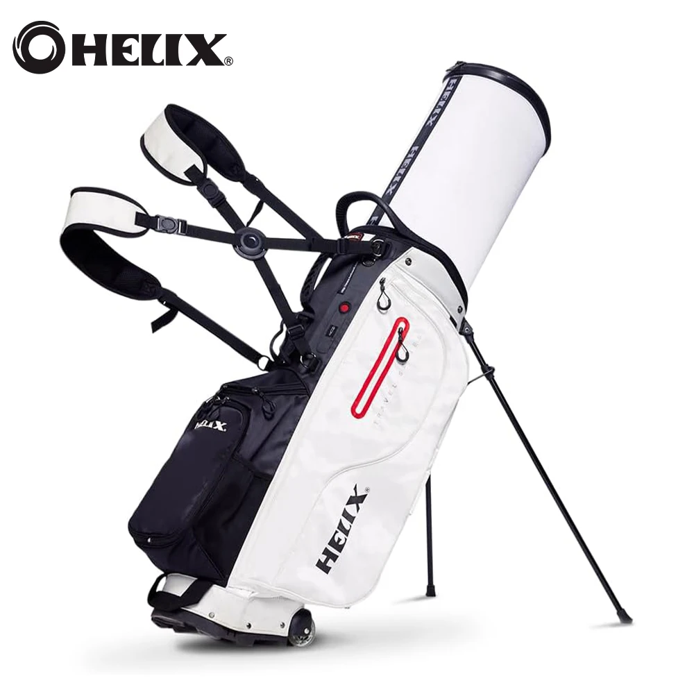 

HELIX Golf Stand Bag with Retractable Top Cover and Wheels Easy for Travel and Daily Use