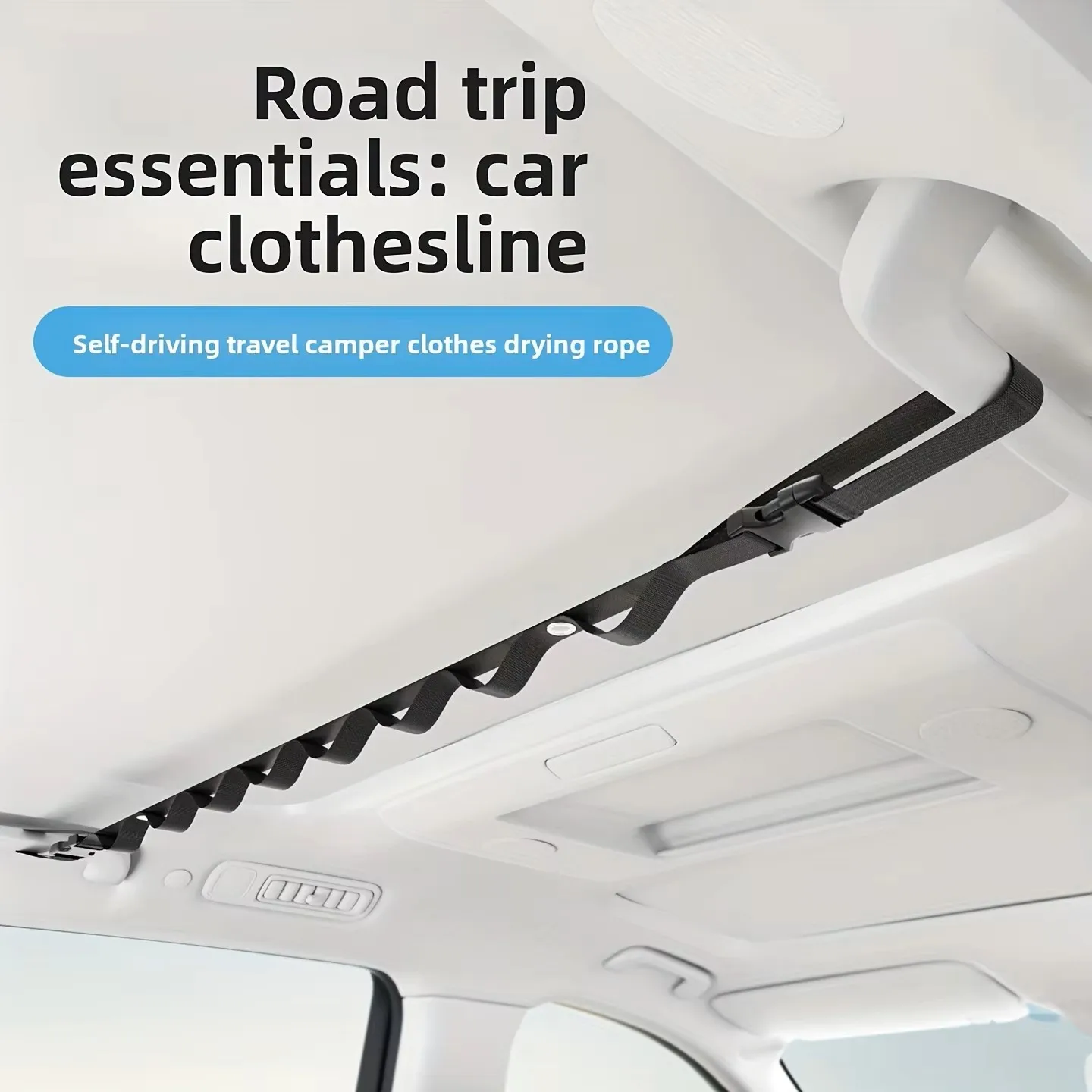 Car Clothesline Car Multi-Functional Hanging Rack for Rear Seats,Storage and Fixing Hooks,Car Interior Accessories,Car Organizer image 3
