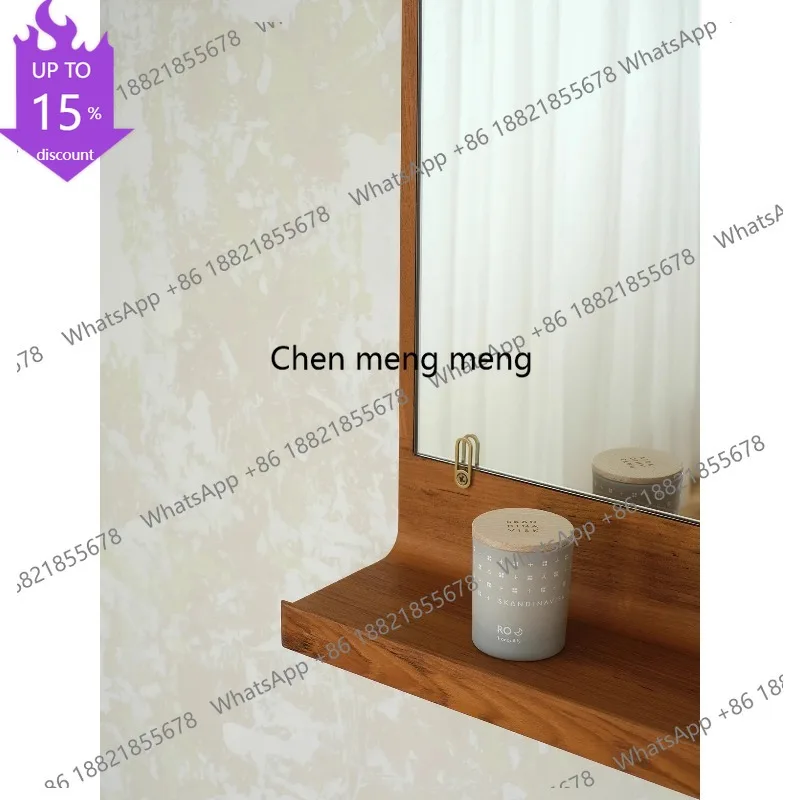 G153 Simplicity Creativity Wall-mounted Hanging Mirror Solid Wood Design Bathroom Decorative Rack Water Cup Cosmetics Hanging Mi