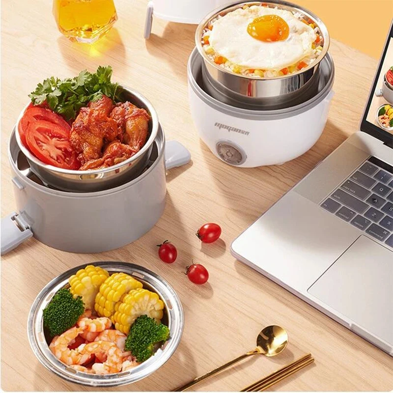 Electric Heating Lunch Box can be Plugged in to Heat Preservation Cooking Lunch Hot Food for Office Workers