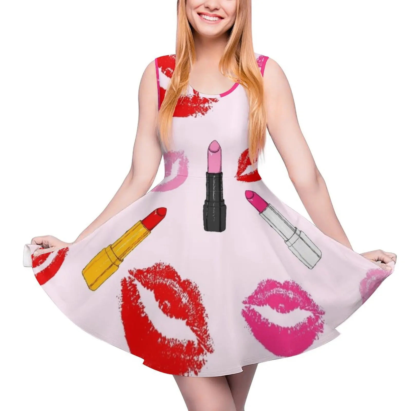 

Lipstick Sleeveless Dress Woman clothes long sleeve dresses Dress for pregnant women