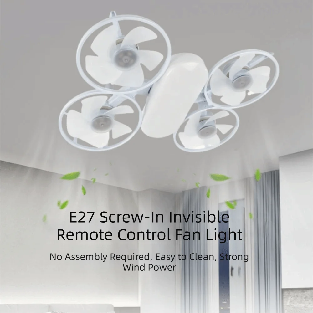 3-Speed 2-in-1 Ceiling Fan Light Dimmable 3-Color Temp LED Ceiling Fan Light Adjustable Remote Control