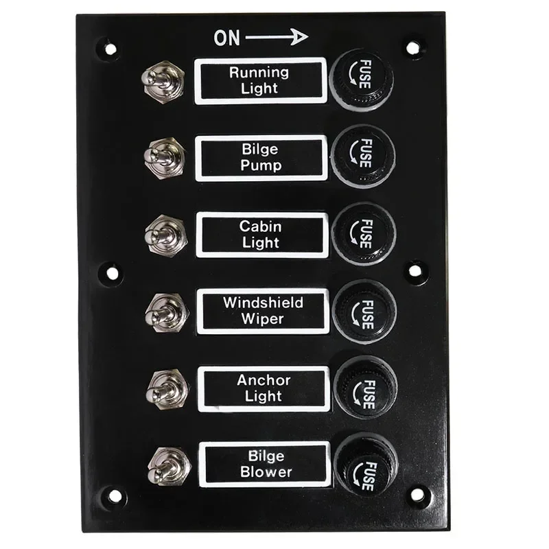 RV modified 6-position switch panel Bakelite ON-OFF toggle 12V/24V DC