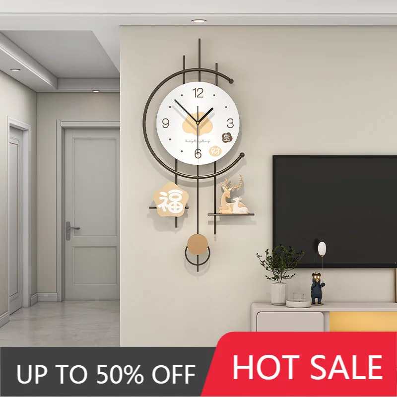 Modern minimalist wall clock, high-end decorative clock, stylish home clock for dining room and entrance, silent wall-mounted