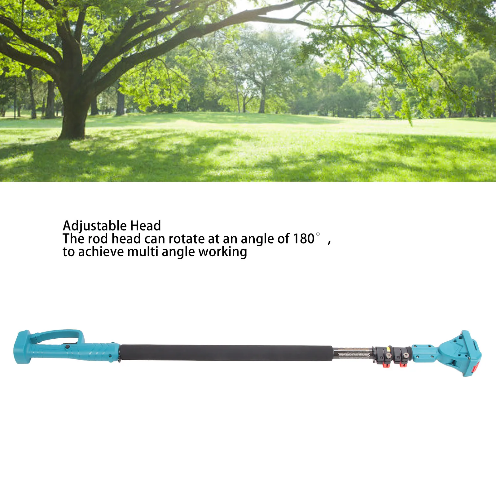 Cordless Pruning Extension Pole 4.27-8.2ft - Telescoping with 180° Rotatable Head for High Branch Trimming