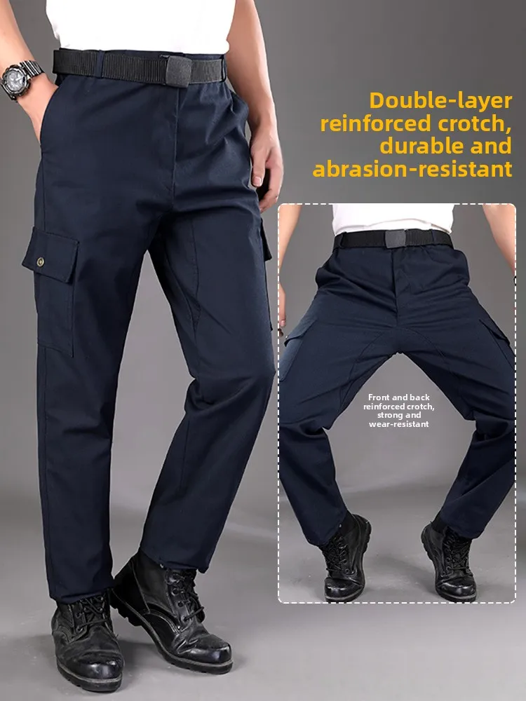 Durable Men's Work Pants Wear-Resistant Construction Site  Welding Autumn Winter Labor Protection Suit Long Pants for...