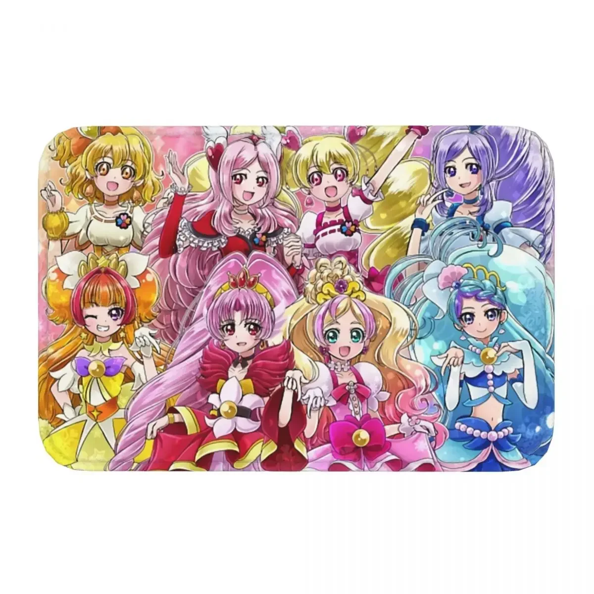 Pretty Cure Precure Princess Anime Non-slip Doormat Fresh All Star Carpet Living Room Bedroom Mat Prayer Home Decorative