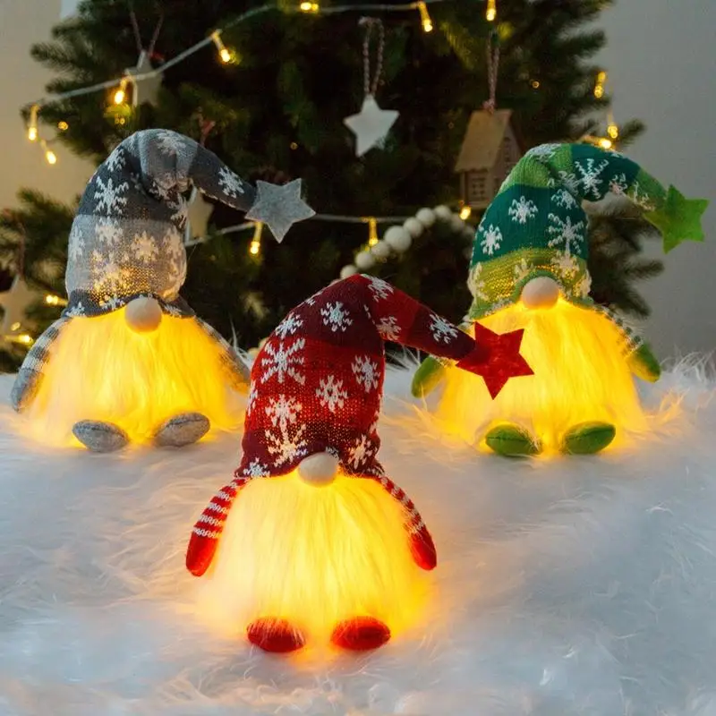 KX4B عيد الميلاد جنوم مع النجوم الخفيفة LED NISSE تمثال أفخم الشمال السويدي توم توم الاسكندنافي
