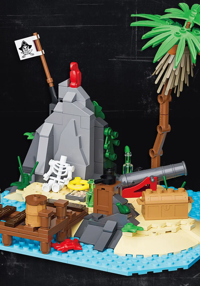 Idea Movie Game Offshore Isolierte Insel Wachturm Baustein-Modellsets Felsenriff-Bausteine Spielzeug für Geschenke – Detail 5