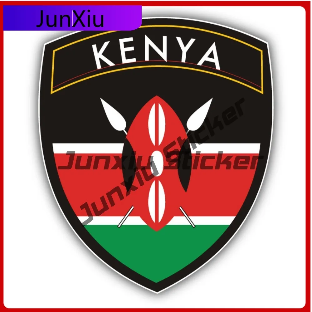 

Kenya Flag Shield Eye Catching Premium Vinyl Stylish Bumper Decal Decoration Waterproof Car Laptop Window Auto Exterior Gift