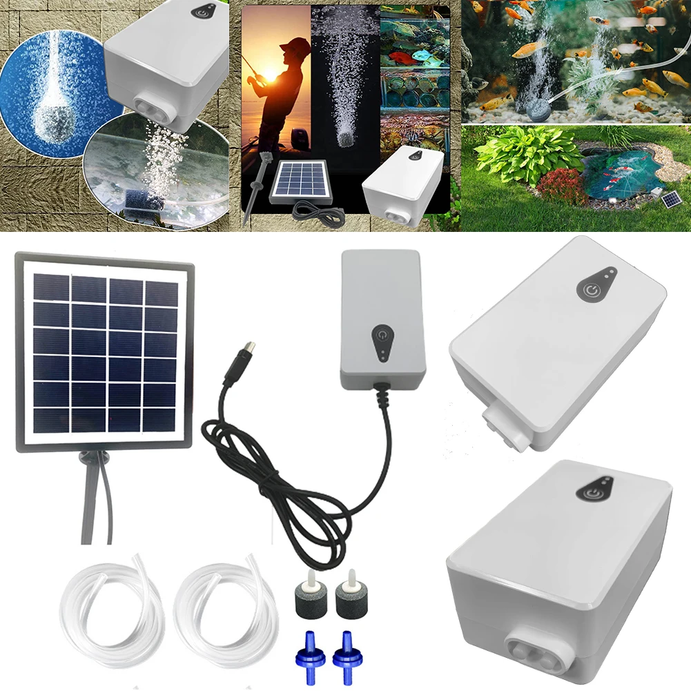 

6V 2W Solar Oxygen Pump Battery Powered Aquarium Oxygen Aerator Fishing Aerator Solar Oxygenator for Small Fish Pond