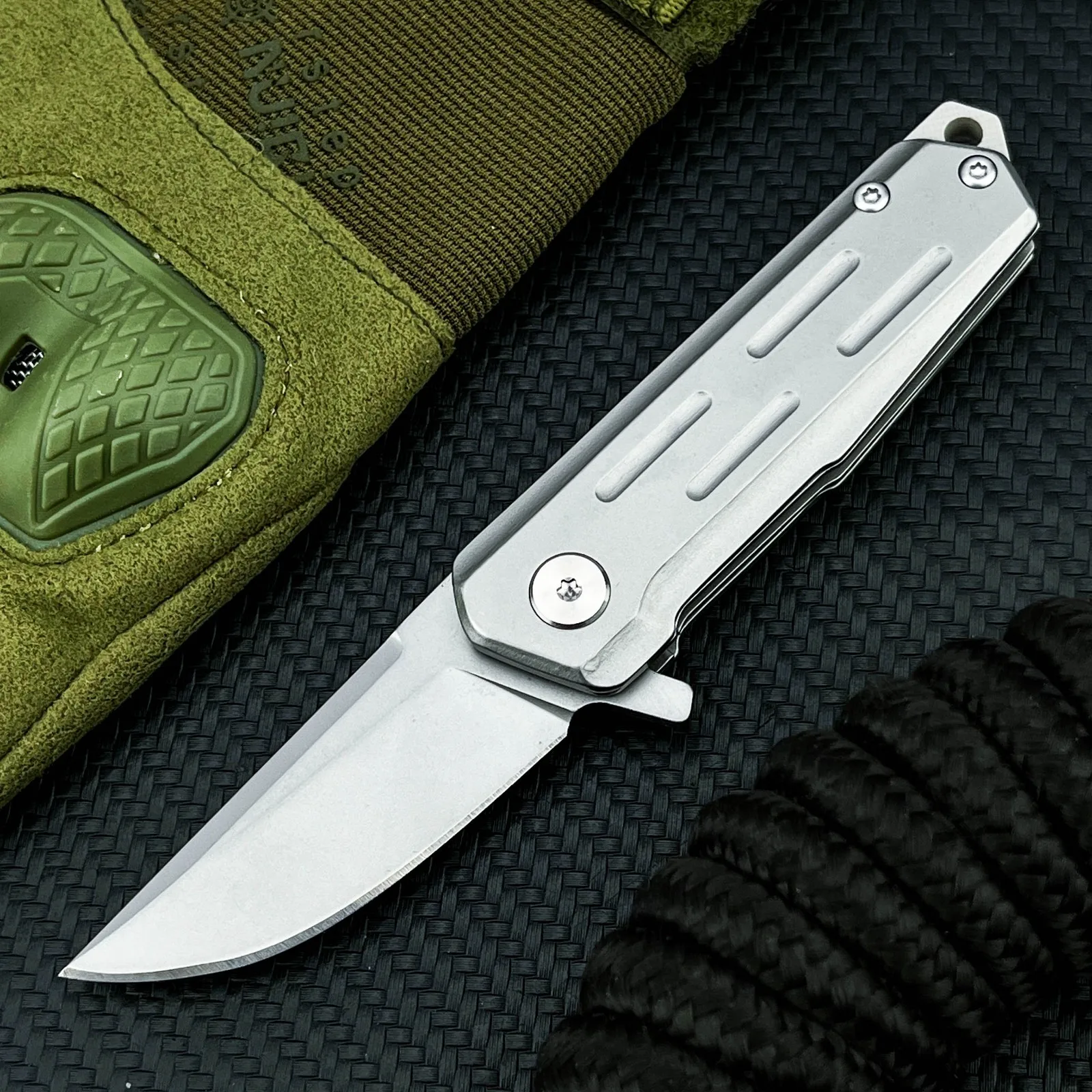 

Мужской тактический карманный нож EDC, мини-D2, стальное лезвие, складные ножи, полностью стальная ручка для кемпинга, выживания, охоты, инструменты