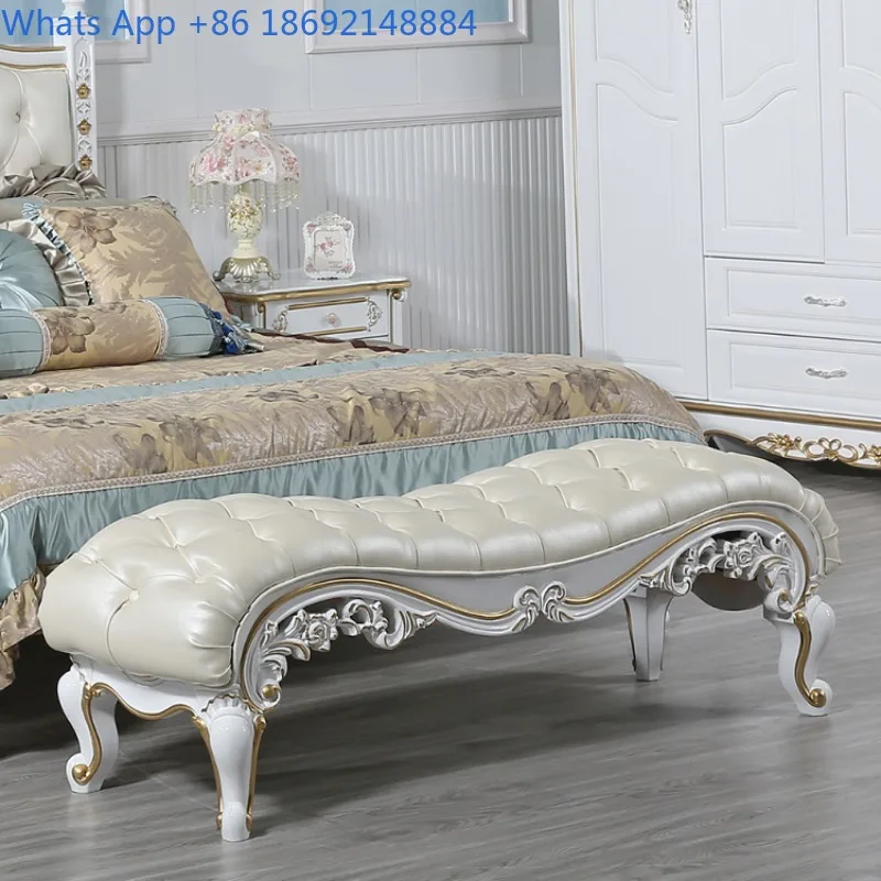 

European New Classical Bedroom Bed End Stool American Bed Bench Bedside Stool French Sofa Shoe Changing Long Stool