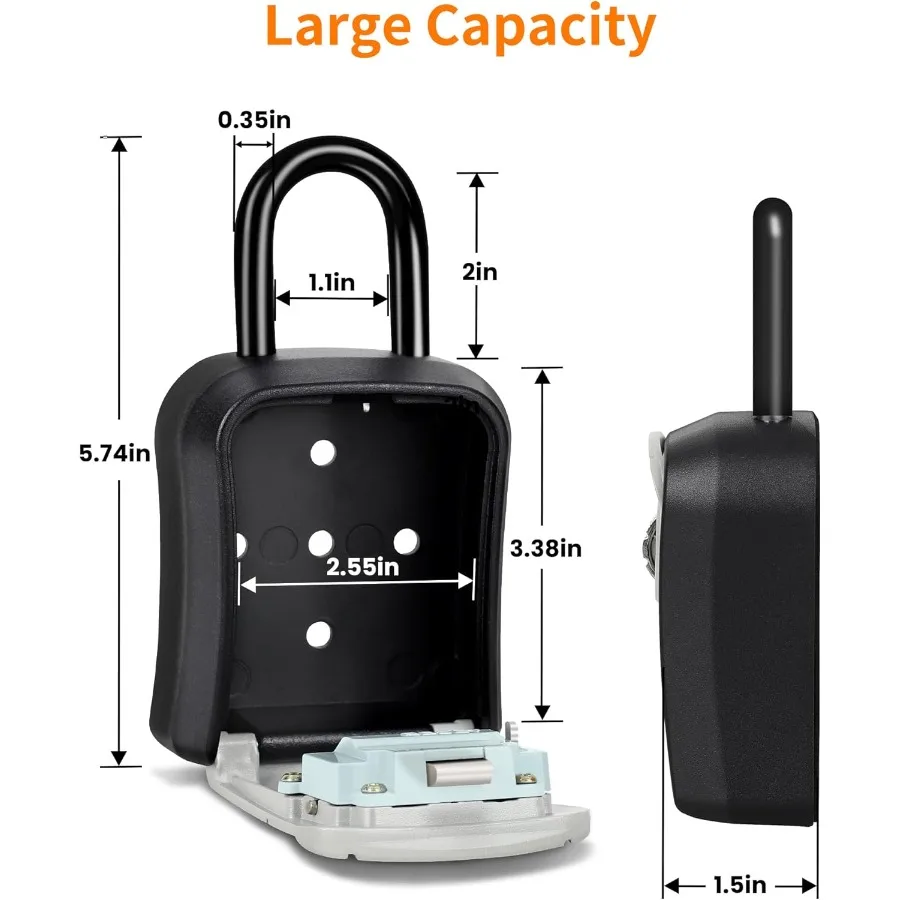 Портативный замок для ключей с надежным держателем для ключей, сейф для внутреннего и наружного использования, идеально подходит для гаража, сада, магазина, устойчивый к атмосферным воздействиям дизайн