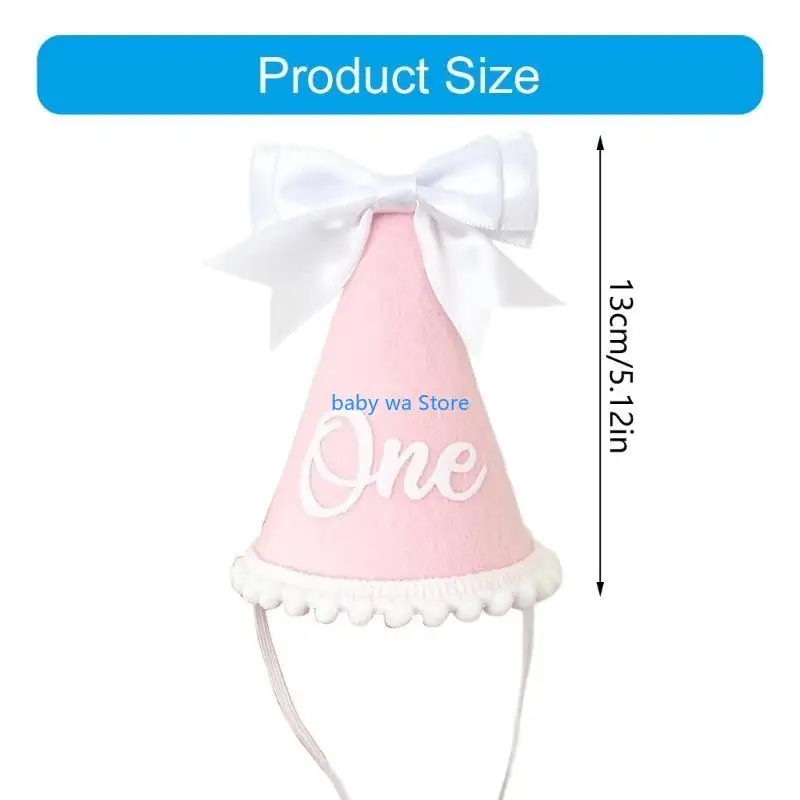 قبعة عيد ميلاد مصنوعة يدويًا من القماش للطفل مع لمسة فيونكة لهدايا زينة حفلات الرضع بعمر سنة واحدة مقاس 4XBD