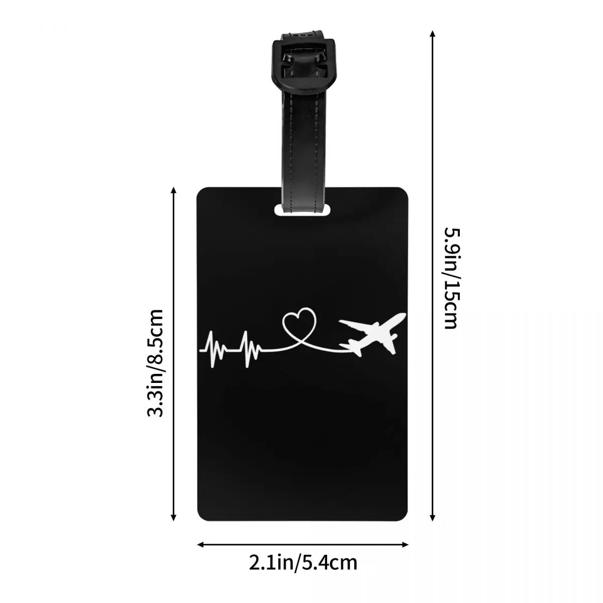 Custom Airplane Pilot Heartbeat Luggage Tag Privacy Protection Aviation Aviator Gift Baggage Tags Travel Bag Labels Suitcase