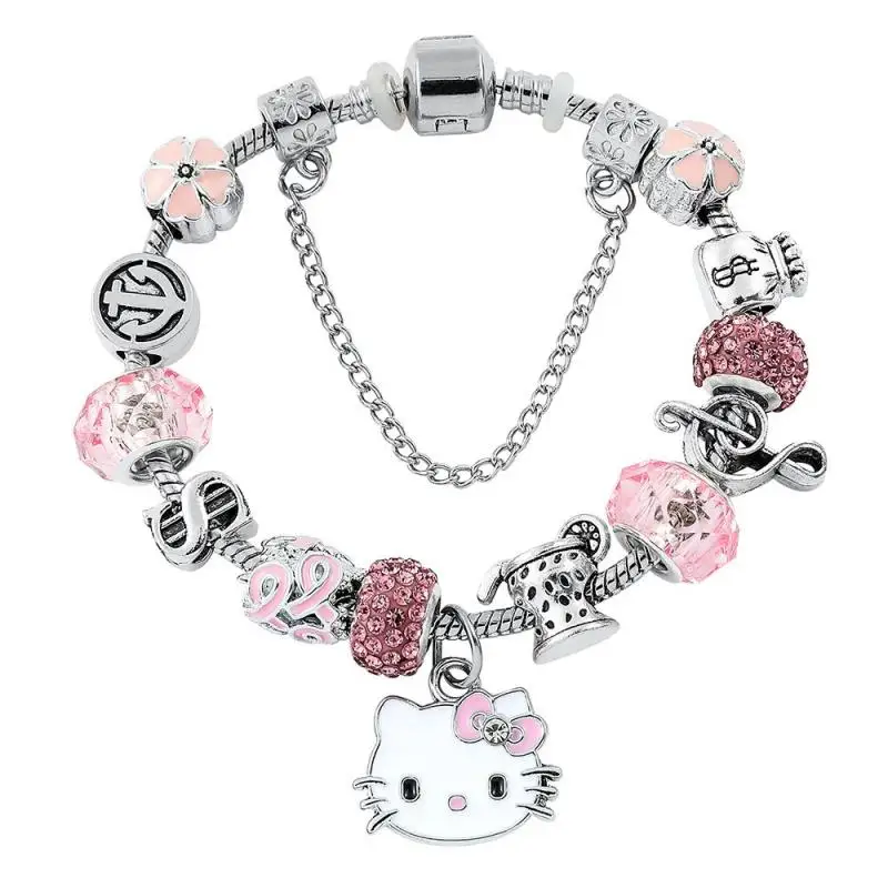 Pulsera Y2K de Hello Kittys, pulsera desmontable de Anime Sanrios para chica, accesorio de joyería para mujer, accesorios de Cosplay para estudiantes, regalo de Festival